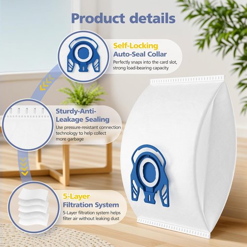 Miele 3D Airclean Vacuum Bags - 20 Pack Replacement for Classic C1, C2, C3, S Series