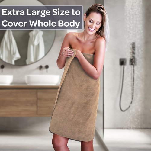 Lavish Home 6 Piece Bathroom Towels Set - 625GSM 100% Cotton Bathroom Essentials with 2 Absorbent Wash Cloths, 2 Hand Cloths, and 2 Bath Towel for Shower, Gym, Dorm and Spa (Taupe)