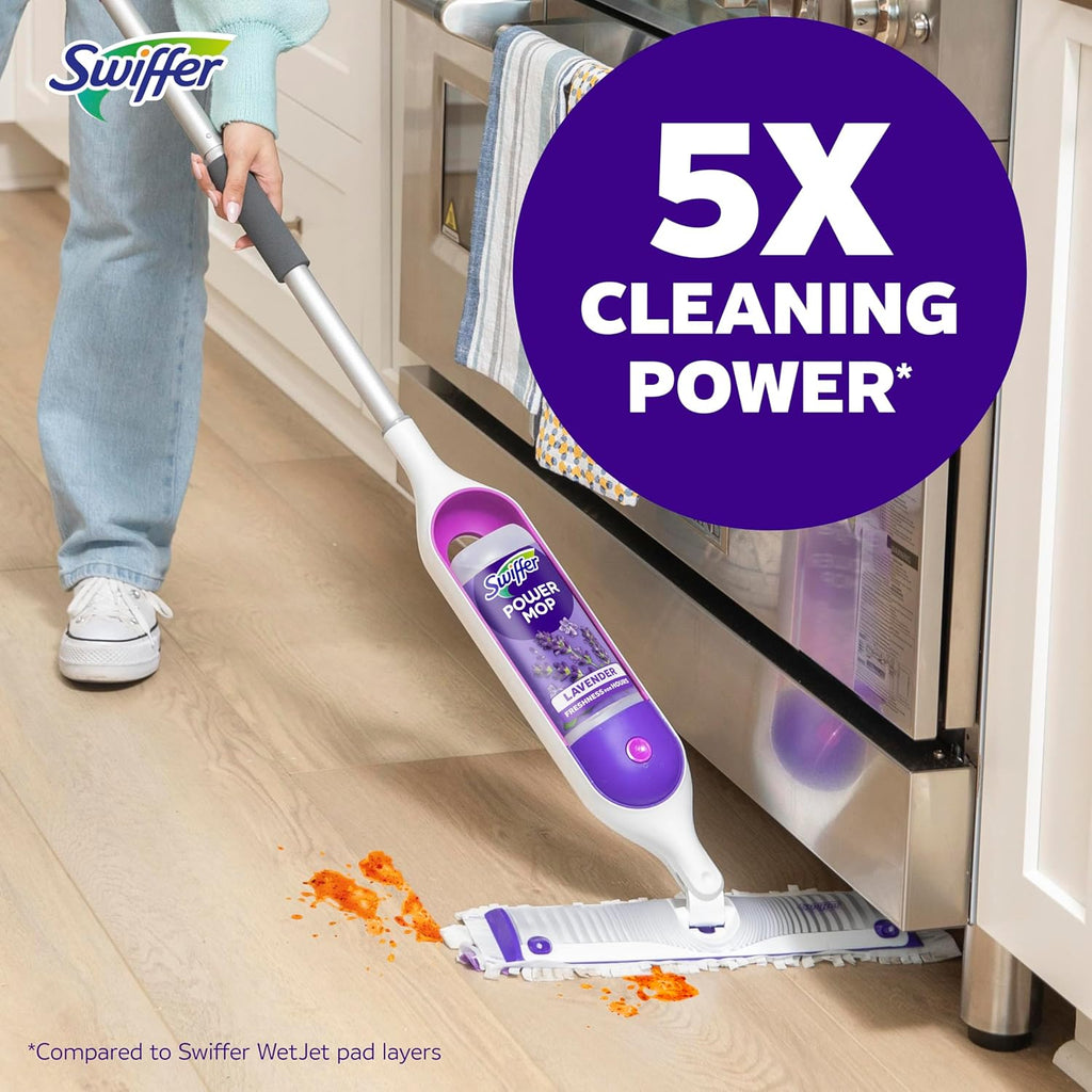 Swiffer PowerMop Floor Cleaning Solution - Lavender Scent, Triple Pack for Effortless Cleaning