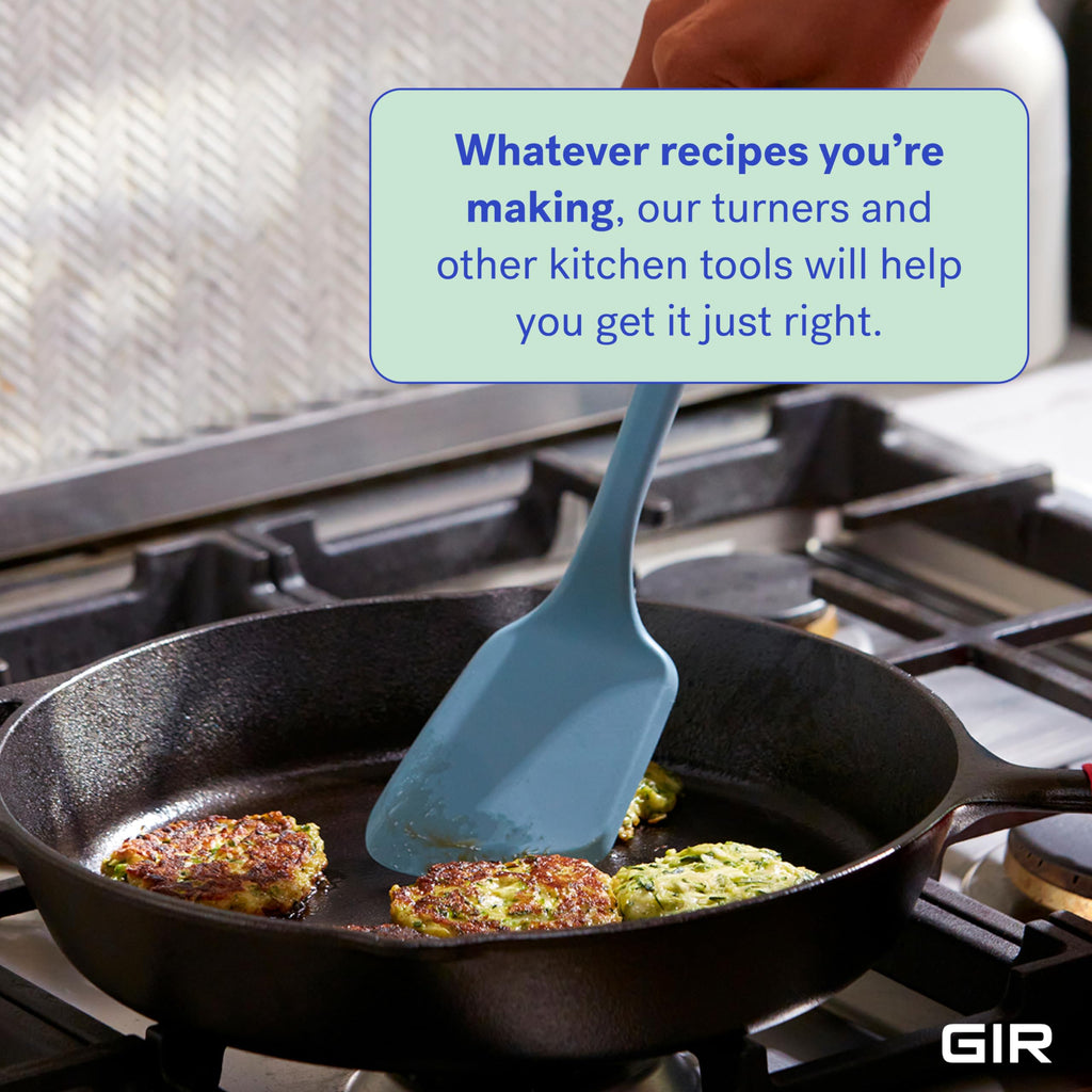 GIR: Get It Right Kitchen Silicone Spatula Turner - Non-Toxic Cooking Utensils for Nonstick Cookware, Cooking and Baking, Mini Flip- 11IN - Slate