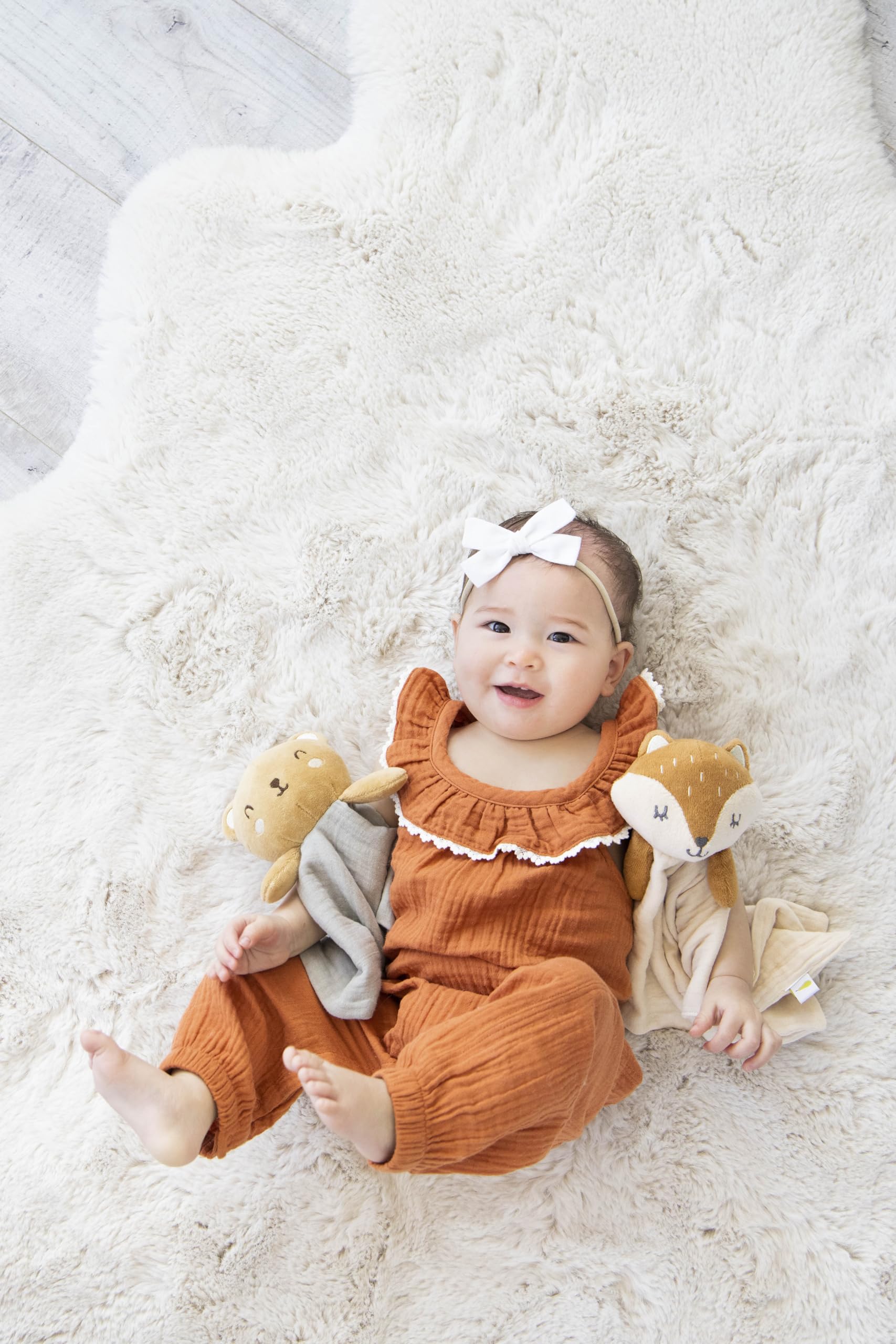 Pearhead Fox Baby Lovey – Organic Cotton Muslin Security Blanket, Woodland Plush Snuggle Toy Helps Self-Soothing, Breathable & Soft, Gender-Neutral Newborn Gift for Boys and Girls, 0+ Months