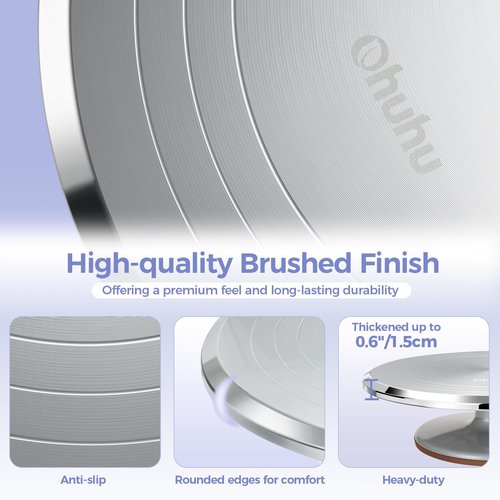 Ohuhu Cake Stand, Aluminium 12''Cake Turntable Decorating Bakery Supplies - BPA-Free Frosting Spinner Rotating Revolving Lazy Susan Perfect Gifts