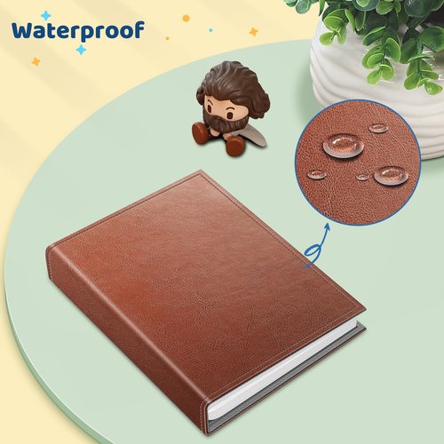 Fintie Photo Album 4x6 Photos - 52 Pockets Small Mini Capacity Premium Vegan Leather Cover, Portable Wallet Albums for Family Wedding Boys Girls, Vintage Brown