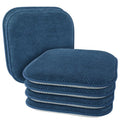 PAGGED Blue Chairs Cushions for Dining Chairs 6 Pack Non Slip Foam Kitchen Seat Cushions Washable Soft Thick Patio Pads Large Wooden Metal Tapered Chair Cushions,17" x 15"