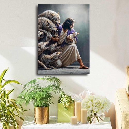 Christian Wall Art | Jesus The Good Shepherd - Inspiring Canvas Print for Home Decor, Church & Gifts