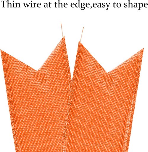 Hongsome Fall Bows for Wreaths Decor - 2 PCS Decorative Orange Burlap & Glitter String Bows for Autumn