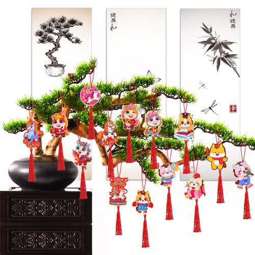 Wavyknot 36 Pcs Chinese New Year 2026 Decorations Lunar New Year of The Horse Ornaments Chinese Knot Tassel Pendant Good Luck Charm for Spring Festival Home Car Wall Tree Decor