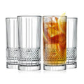 Barski Highball Glass - Drinking Glasses - Set of 4 - Hiball Tumblers - Glass Crystal Tumbler - for Water, Juice, Beer, Mixed Cocktails, Mojito Glass, Tom Collins Bar Glassware, 13 oz, Made in Europe