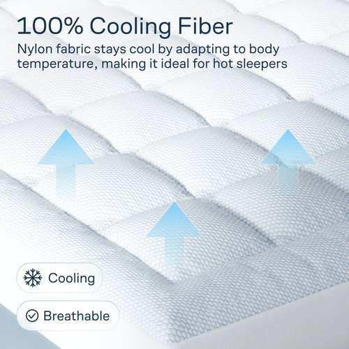 Niagara Cooling Queen Mattress Topper - Pillow Top Mattress Cover Quilted Fitted Cooling Topper for Back Pain Deep Pocket Fits 20 Inches (60x80 Inches)