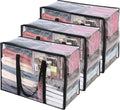 Vieshful Clear Clothes Storage Bags - 40L Zippered Blanket Organizer | Foldable for Bedding & Toys