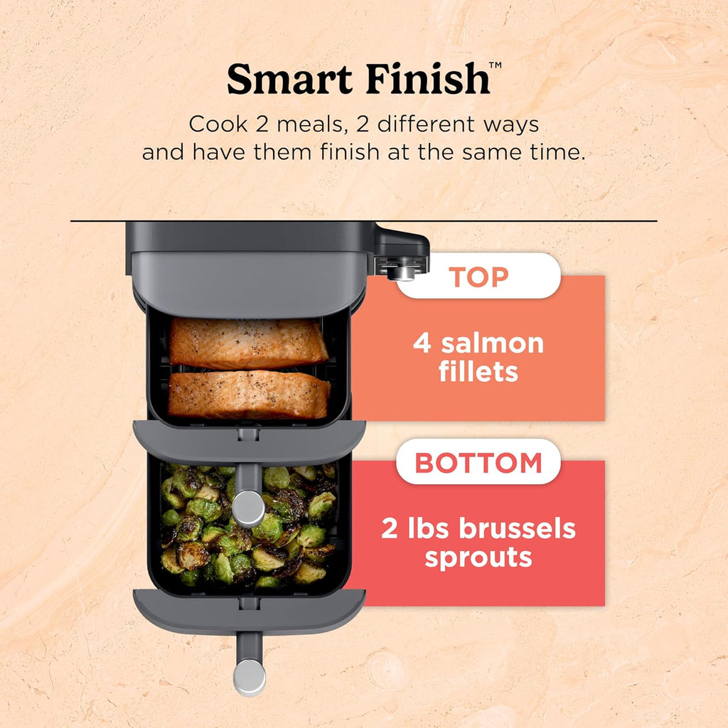Ninja DoubleStack XL Air Fryer - 10 QT Smart Cook System with DoubleStack Technology | 6-in-1, Easy Clean, Grey