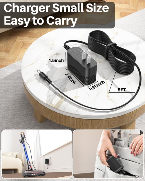 36V Charger Fits for Smoture VAC01 VAC02 VAC03, for Lirios Q5 Pro, for CHEBIO CVC-V18, for HOMPANY SmartVac11, for Laresar Ultra 7, for AFNOP AceVac 11, for Anyson Stars 5 Cordless Vacuum Cleaner Cord