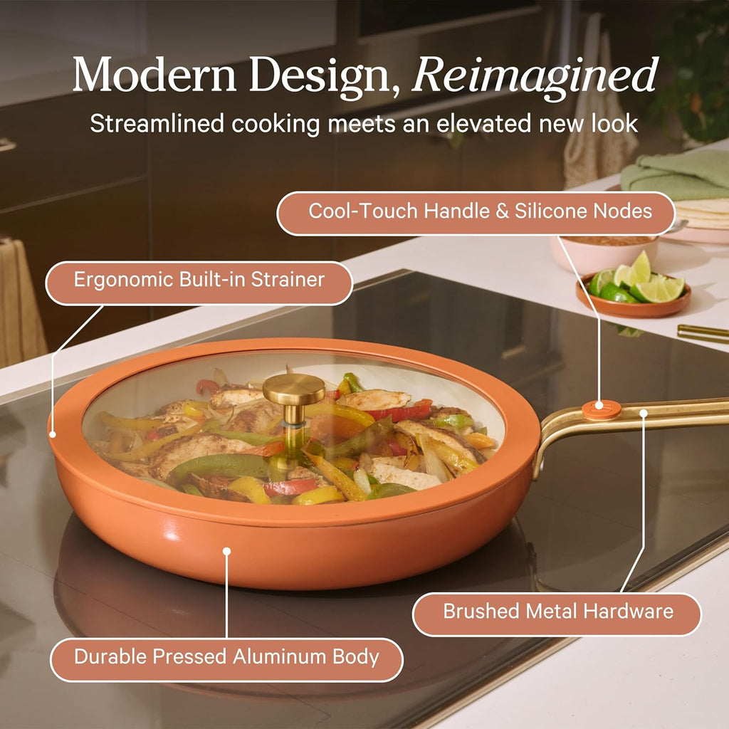 Our Place 17-Piece Complete Cookware Set - Nonstick Ceramic Fry Pans, Saucepans & Stock Pot | Oven Safe to 450°F | Cream