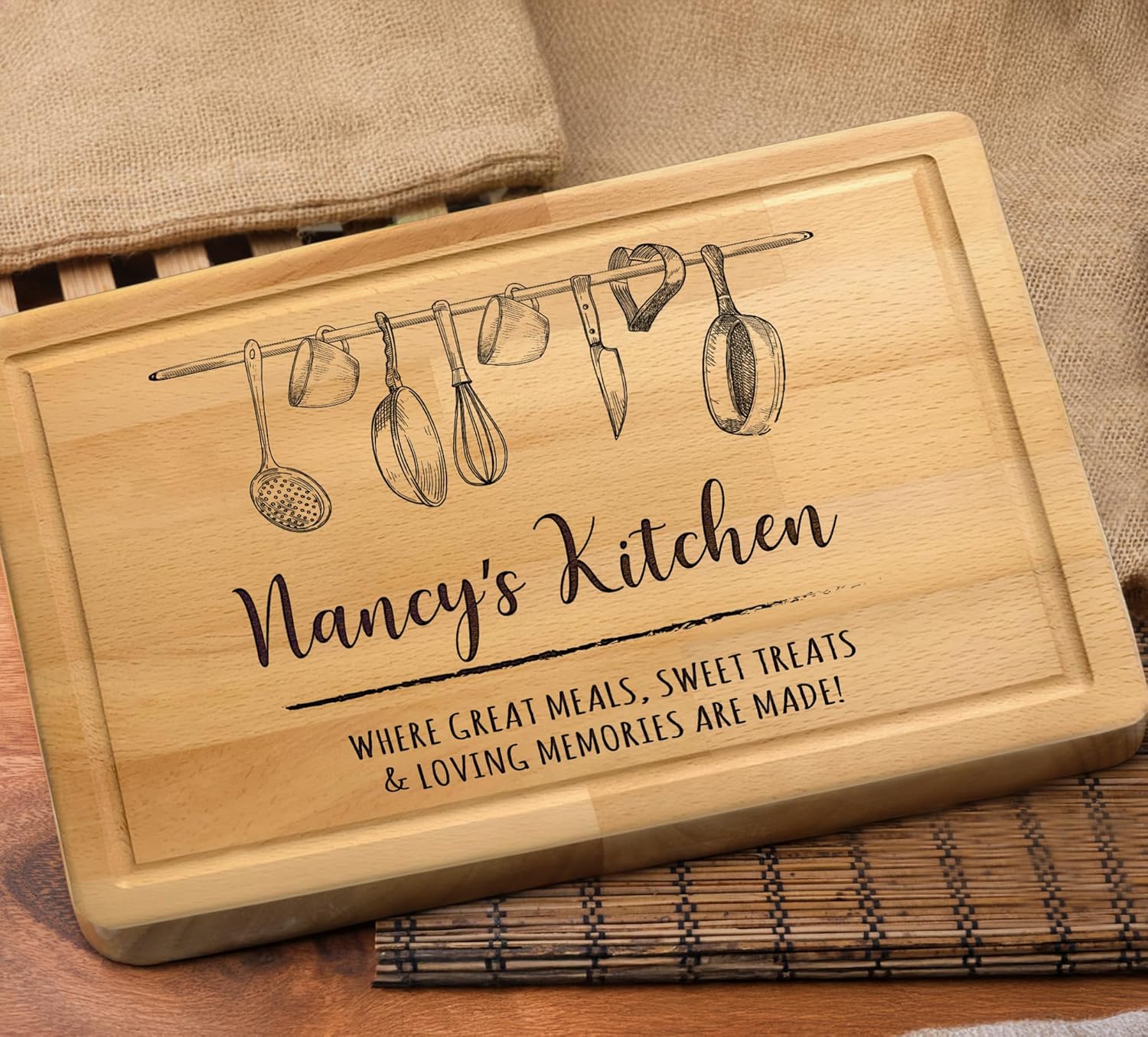 Regine Switzerland Personalized Engraved Cutting Board - Unique Custom Gift for Mom, Wife, or Grandma | Perfect for Mother's Day, Christmas, or Housewarming