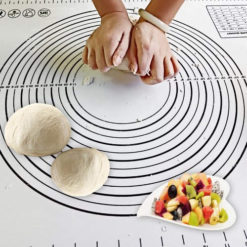 Dough Mat Silicone Baking Mats for Rolling Pastry,Kneading Sheet Sourdough Bread Baking Supplies Black 24x16" 0.45mmT