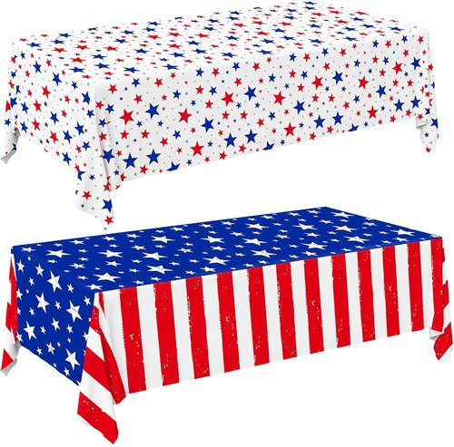 Gatherfun 4th of July Party Supplies Set - American Flag Theme Kit for Independence Day Decorations | 2 Disposable Tablecloths