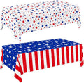 Gatherfun 4th of July Party Supplies Set - American Flag Theme Kit for Independence Day Decorations | 2 Disposable Tablecloths