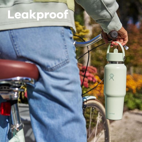Hydro Flask Travel Water Bottle - Insulated Stainless Steel - Wide Straw Lid, Non Spill, Leakproof in 32 Oz Trillium Pink