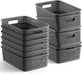 Skiennix Plastic Storage Baskets - 12 Pack Small Organizers for Pantry, Laundry, Bathroom & Kitchen