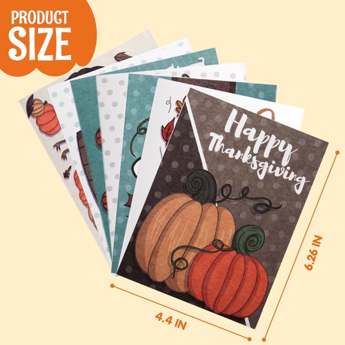 JOYIN 36Pcs Thanksgiving Cards Turkey Thank You Greeting Gift Pumpkin Cards for Fall Autumn Holiday Parties Celebrations, Harvest Wedding Dinner