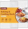 VRUIFA Cooling Racks - 2PCS Stainless Steel Wire Racks for Baking & Cooking | Fits 10" x 15" Sheet Pan