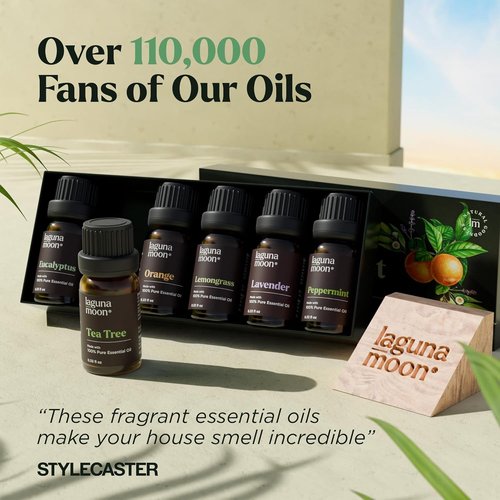 Lagunamoon Essential Oils Aromatherapy Set - 6 Premium Oils for Diffusers & Home Care | 10mL Each