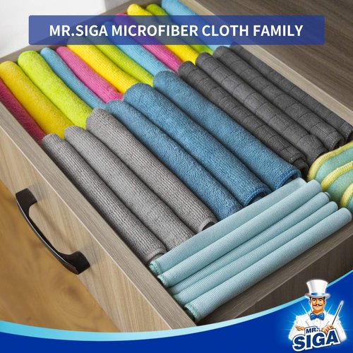 MR.SIGA Microfiber Cleaning Cloths - Pack of 12 | Ultra-Absorbent, 12.6" x 12.6" Size