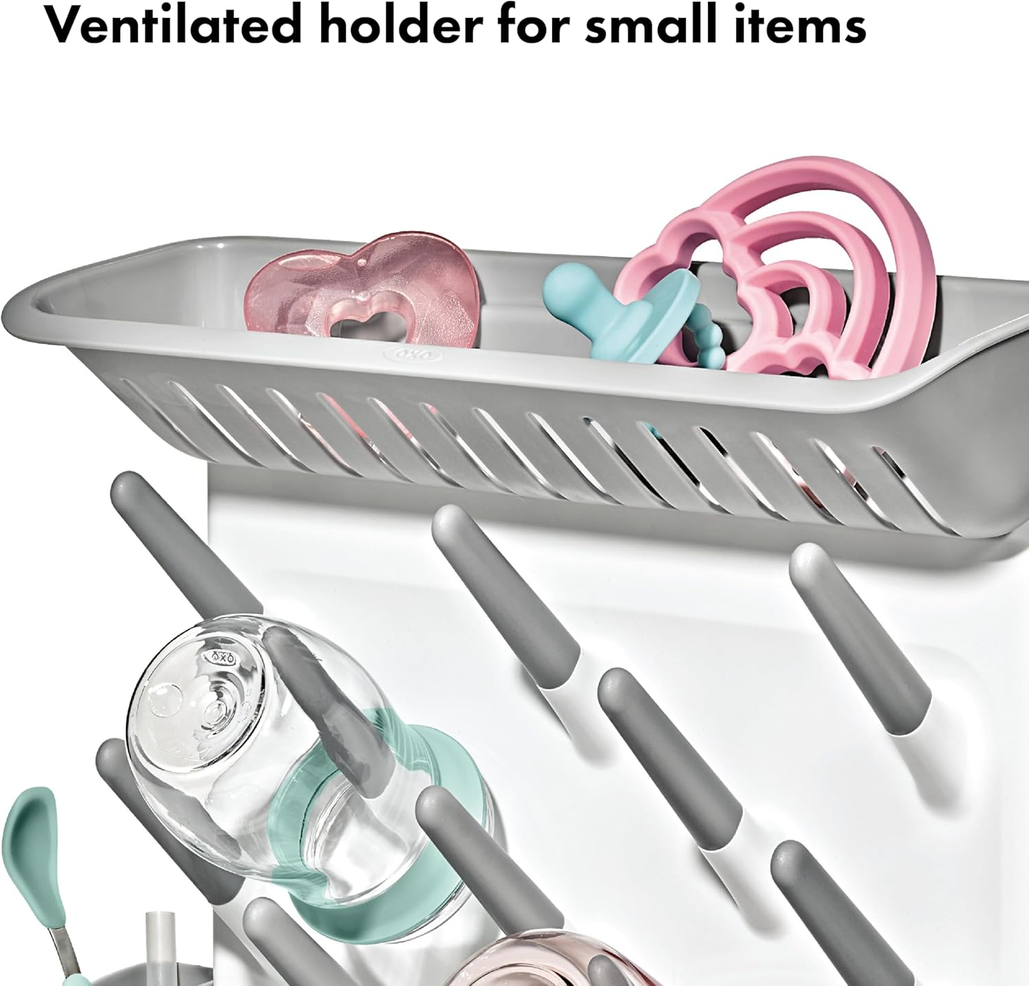 OXO Tot Expandable Drying Rack - Space-Saving Design for Newborn Baby Bottles | Essential Kitchen Accessory