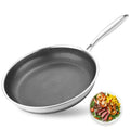 Dingerkit Nonstick Frying Pans, 12 inch Stainless Steel Frying Pan Non Stick with Honeycomb for Kitchen and Camping - Dishwasher and Oven Safe Skillet, Induction Gas Ceramic Cookware.