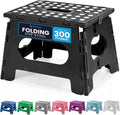 Handy Laundry Folding Step Stool - Sturdy Collapsible Design for Adults & Kids - Easy One-Flip Operation | Black - 9 Inch