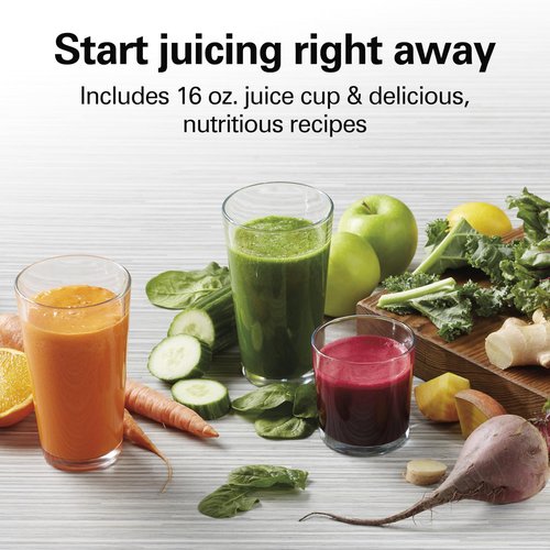 Hamilton Beach Juicer Machine, Big Mouth 3” Feed Chute for Whole Fruits and Vegetables, Easy to Clean, Centrifugal Extractor, Vegetable & Fruit Juicer, BPA Free, 800W Motor, Stainless Steel