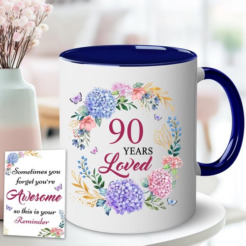 LOTWATEGO 90th Birthday Gifts For Women - 1936 Birthday Gifts For Her - 90 Years Loved Mug - Gift For Women Turning 90th - 90 Year Old Gift For Woman, Mom, Grandma, Mother - 1936 Present Ideas