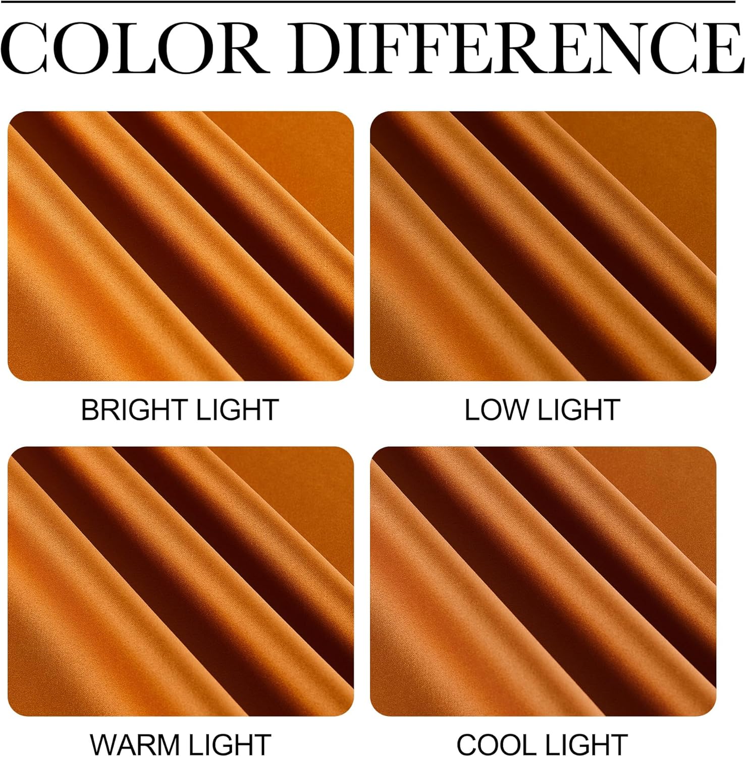 NICETOWN Room Darkening Cafe Curtains - Faux Silk Blackout Drapes for Small Windows | 42" x 84", Orange, 2 Panels