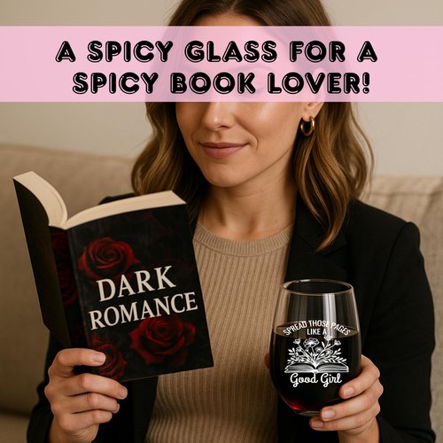 Glassicle Book Lovers Wine Gift – Funny Wine Glass for Women Who Love Spicy Books – Bookish Gift for Readers, Dark Romance BookTok Lover Cup for Her