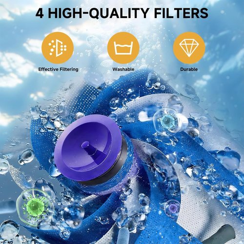 Dyson 9000mAh V8 Battery Replacement - Compatible with V8 Animal/Absolute/Motorhead/Fluffy | Includes 4 Filters