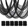 Mcupper 6 Pack Black Halloween Creepy Cloth (30 x 72 Inch), Halloween Gauze, Creepy Gauze for House, Outdoor, Yard and Halloween Decoration Indoor