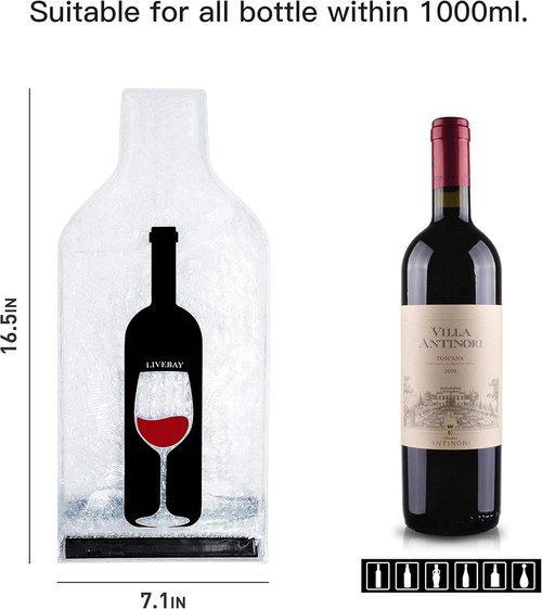 10 Set Wine Bags for Travel, Wine Bottle Travel Protector Bags, Wine Travel Bags for Wine Bottles Airplane, Wine Packaging Skins Sleeves for Air, Car and Cruise Travel