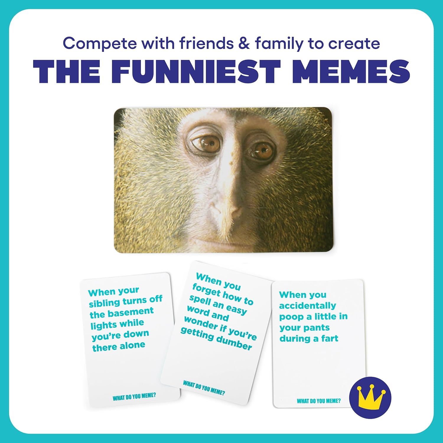Relatable WHAT DO YOU MEME? Family Edition - Fun Family Game for Kids 8+ | 300 Caption & 108 Photo Cards