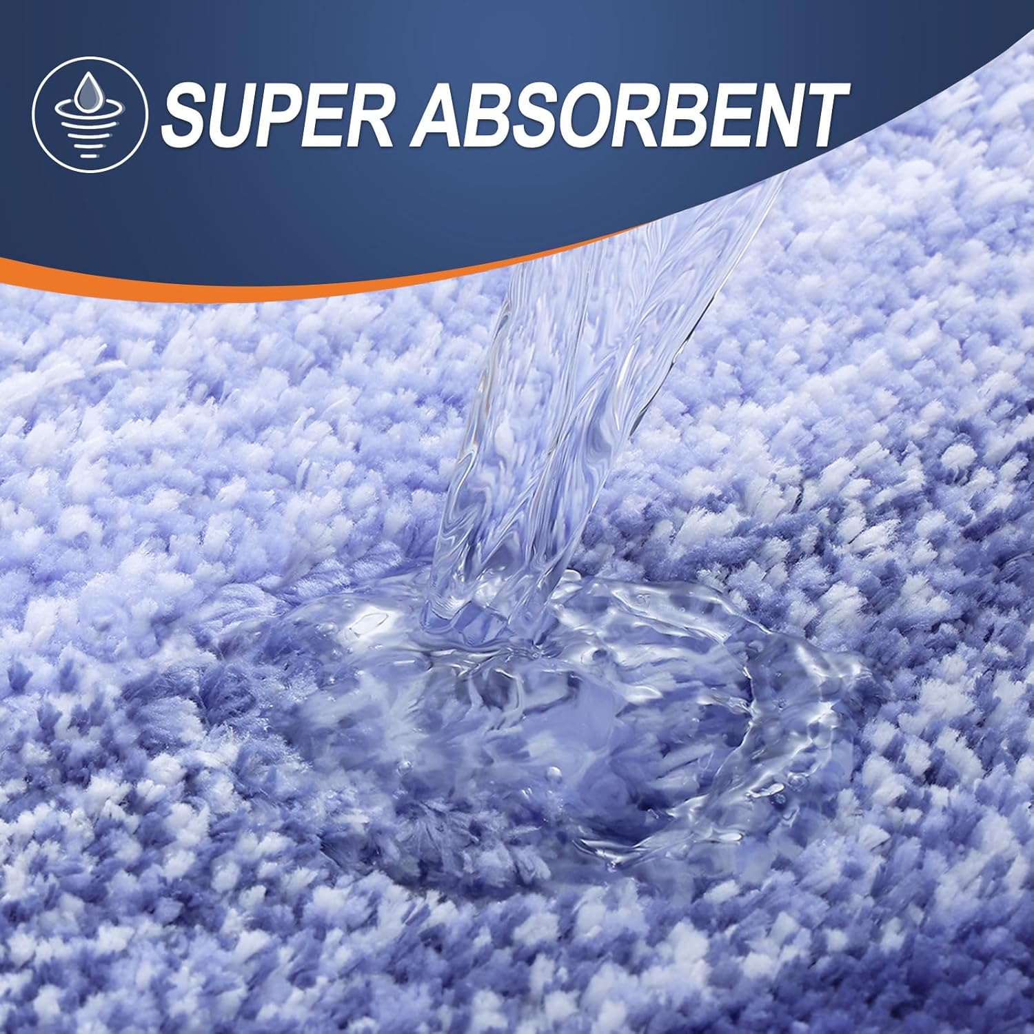 OLANLY Bathroom Rugs - Extra Soft Absorbent Microfiber Mat 34x21 | Quick Dry, Rubber Backing, Blue-Violet