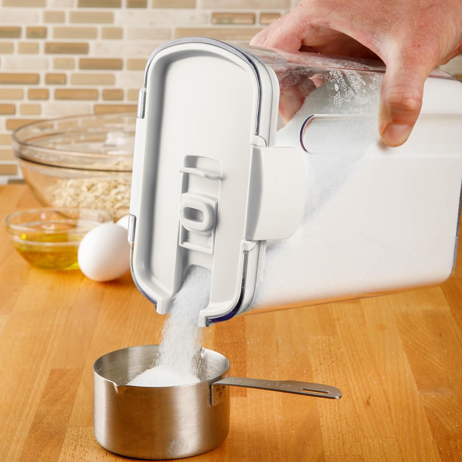 ProKeeper | Airtight Kitchen Storage Canister Set - Keeps Flour & Sugar Fresh | 6-Piece White Set