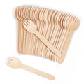Disposable Wood Cutlery Sporks - 100 Pack Wooden Sporks Disposable Spoon Fork 2-in-1 Cutlery,6.3 Inch Length Wood Sporks