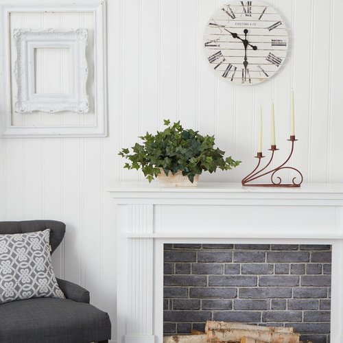 Nearly Natural Ivy with White Wash Planter Silk Plant