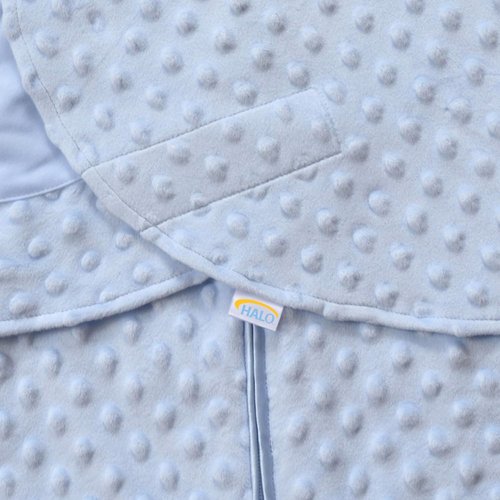 HALO Sleepsack Swaddle - 3-Way Adjustable Blanket for Comfort | TOG 3.0, Blue Plush Dots, Small (3-6 Months)