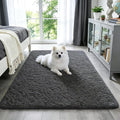 Ophanie 3x5 Non-Slip Area Rug - Fluffy Grey Carpet for Bedroom & Dorm Decor | College Essentials