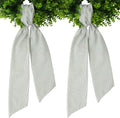 Skiennix Wreath Sash - Holiday Stripes Ribbon for Front Door | 5.1'' W x 59'' L, Green Striped