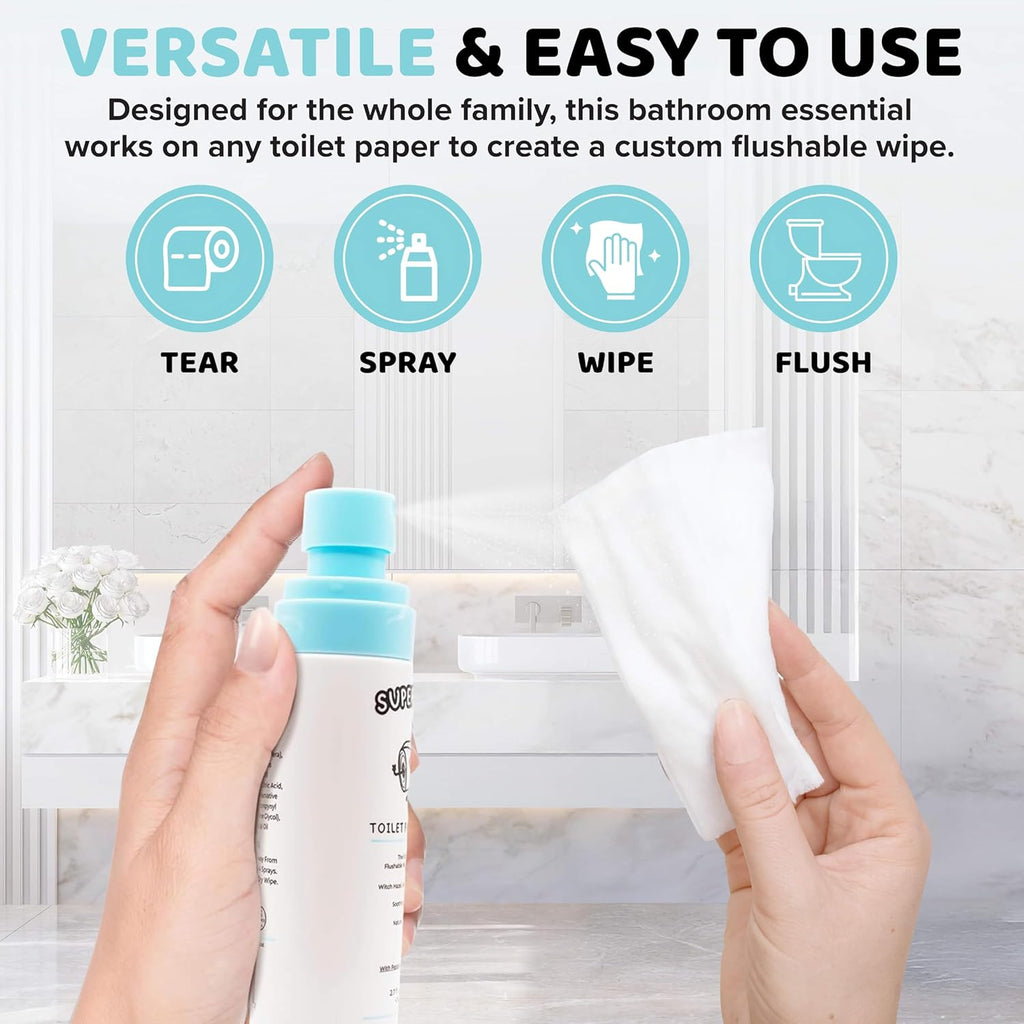 Toilet Paper Spray by [Brand Name] - Gentle Cleansing Wipe for a Better Bathroom Experience | 2.7 fl oz | Travel-Friendly