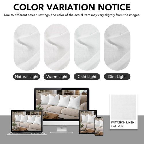 Deconovo Pillow Covers ONLY, Set of 4, 18x18 Inch Decorative Throw Pillow Cover, Cushion Case Covers for Bed Sofa Living Room Bedroom, White