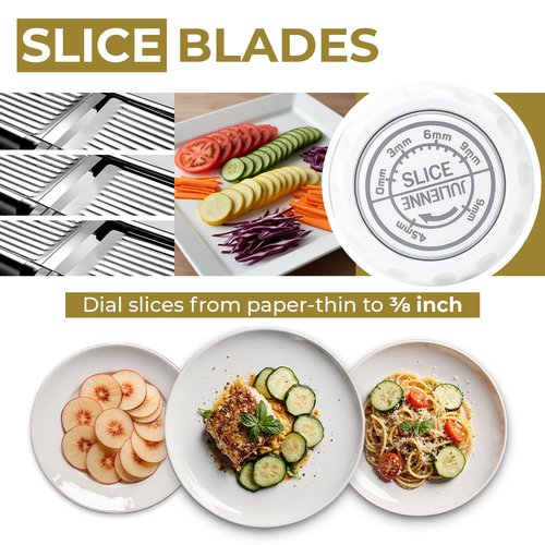 Gramercy Adjustable Mandoline Food Slicer, Mandoline Slicer for Kitchen, Mandolin, Potato, Tomato, Carrot, Vegetable, Fruit and Onion Cutter - Stainless Steel - INCLUDING 1 Pair Cut-Resistant Gloves