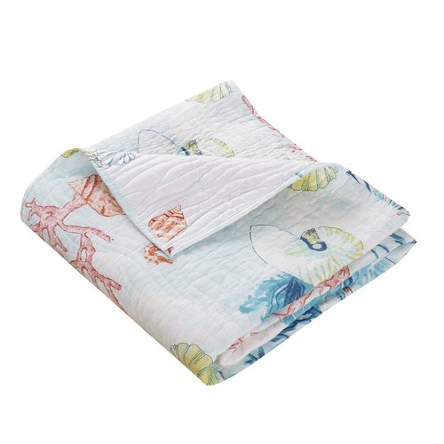 Barefoot Bungalow Sarasota Quilted Throw Blanket, 50 x 60 inches, Multicolor
