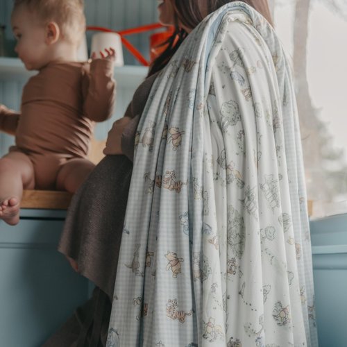 Copper Pearl Jumbo Premium Knit 3 Layer Stretchy Throw Blanket Hundred Acre Wood